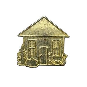 Vintage Gold Tone House Brooch Pin